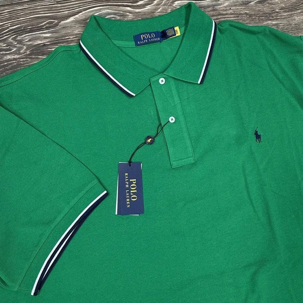Polo Ralph Lauren Men's Big & Tall‎ Mesh Polo Shirt Green Size 3XLT NEW